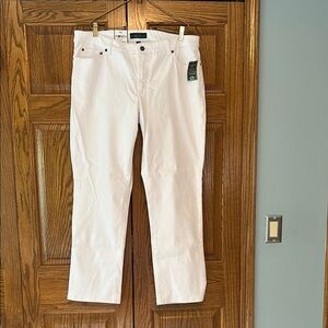 Ralph Lauren White Straight Leg Jeans Classic Style